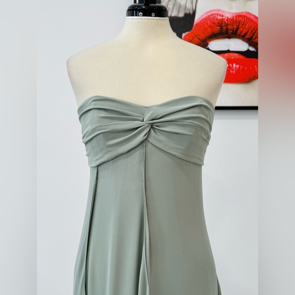 Ralph Lauren Collection Rhiannon Ruffle Silk Gown Light Green Maxi Dress - Picture 5 of 14